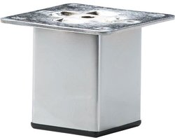 FLE - Stalen meubelpoot chroom vierkant 5 bij 5 cm en hoogte 7 cm (koker 5 x 5 cm)