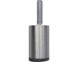 FLE - Stalen meubelpoot rvs look rond ø 2,5 cm en hoogte 4 cm (M8)