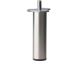 FLE - Stalen meubelpoot rvs look rond ø 3 cm en hoogte 10 cm (M8)