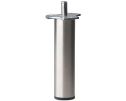 FLE - Stalen meubelpoot rvs look rond ø 3 cm en hoogte 19 cm (M8)