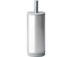 FLE - Stalen meubelpoot rvs look rond ø 4 cm en hoogte 10 cm (M10)