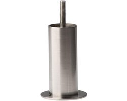 FLE - Stalen meubelpoot rvs look rond ø 4 cm en hoogte 10 cm (M8)