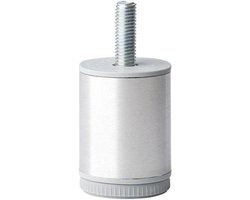 FLE - Stalen meubelpoot rvs look rond ø 4 cm en hoogte 6 cm (M10)