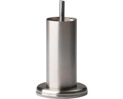 FLE - Stalen meubelpoot rvs look rond ø 4,2 cm en hoogte 10 cm (M8)