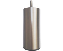 FLE - Stalen meubelpoot rvs look rond ø 6 cm en hoogte 16 cm (M8)