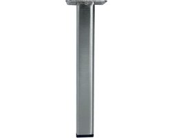 FLE - Stalen meubelpoot rvs look vierkant 2,5 bij 2,5 cm en hoogte 20 cm (koker 2,5 x 2,5 cm)