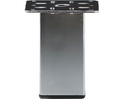 FLE - Stalen meubelpoot rvs look vierkant 5 bij 5 cm en hoogte 10 cm