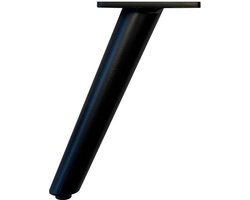 FLE - Stalen meubelpoot zwart conisch ø 3,5 cm / 2,5 cm en hoogte 16 cm