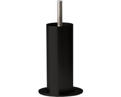 FLE - Stalen meubelpoot zwart rond ø 4 cm en hoogte 10 cm (M8)