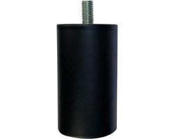 FLE - Stalen meubelpoot zwart rond ø 5 cm en hoogte 9 cm (M10)