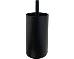 FLE - Stalen meubelpoot zwart rond ø 5 cm en hoogte 9 cm (M8)