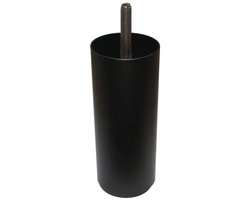 FLE - Stalen meubelpoot zwart rond ø 6 cm en hoogte 12 cm (M8)