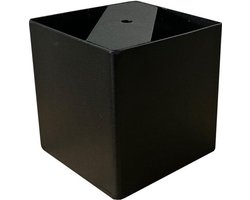 FLE - Stalen meubelpoot zwart vierkant 10 bij 10 cm en hoogte 10 cm