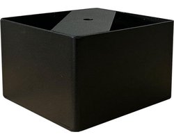 FLE - Stalen meubelpoot zwart vierkant 10 bij 10 cm en hoogte 5 cm