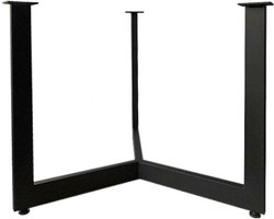 FLE - Stalen salononderstel zwart rond ø 59 cm en hoogte 43 cm (koker 2 x 4 cm)