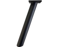 FLE - Stalen schuine meubelpoot zwart rond ø 3 cm en hoogte 22 cm