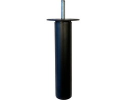FLE - Stalen verstelbare meubelpoot zwart rond ø 3 cm en hoogte 14,5 cm (M8)