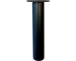 FLE - Stalen verstelbare meubelpoot zwart rond ø 3 cm en hoogte 15,5 cm