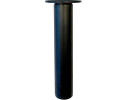 FLE - Stalen verstelbare meubelpoot zwart rond ø 3 cm en hoogte 17,5 cm