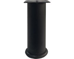 FLE - Stalen verstelbare meubelpoot zwart rond ø 4 cm en hoogte 13 cm