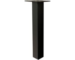 FLE - Stalen zwarte vierkante meubelpoot 20 cm - stalen poten voor bank, kast en bed - hoogte 20 cm, breedte 2,5 cm - sterk en duurzaam
