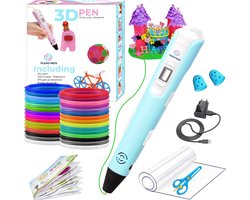 Fleau Kids 3D Pen Starterspakket Blauw XXL - 150m Filament - 30 Kleuren Vullingen - 2025 USB-C model + Vele Extra's - Knutselen en Tekenen - 3D Printen - Tekenset