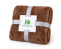 Fleece deken 150x200 cm – Zacht & comfortabel – Plaid voor bank en bed – Bruin