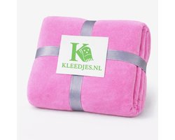 Fleece deken 150x200 cm – Zacht & comfortabel – Plaid voor bank en bed – Roze
