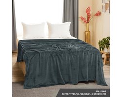 Fleece deken 230x270 cm Grijs voor Bedden Banken Stoelen en Banken 300 GSM Warm Zachte Deken Alle Seizoenen