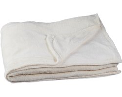 Fleece deken Champagne kleur - plaid - kleed - polyester - verschillende kleuren - champagne