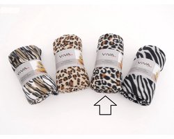Fleece deken Panterprint Zwart - 130 x 170 cm - Hoge kwaliteit - Woon / Fleecedeken - Zacht & Warm