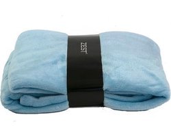 Fleece Deken - Woonplaid - Heerlijk Zacht - 130 x 170 cm - Flanel blauw - Fleece Plaid - Fleecedeken - Plaid - Woondeken