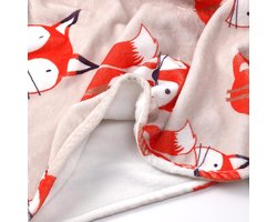 Fleece dekens queen size - schattig vos patroon - zacht flanel - perfect voor bed en bank - ShopVlot