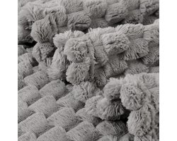 Fleece knuffeldeken - extra zachte wollige deken - lichte - gezellige microvezel bankdeken/wollen deken voor kantoor, stoel en camping - 150 x 200 cm - grijs