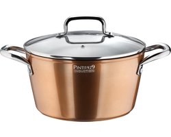 Fleece metallic met hoes, aluminium, 20 cm Ø antiaanbaklaag, inductie