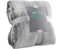 Fleece Plaid - Fleece deken - hoogwaardige deken Grijs, zachte deken, microvezeldeken als bankhoes, sprei, plaid of woonkamerdeken, 150 x 200 cm