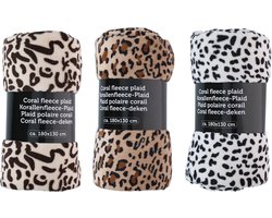 Fleece plaid - panterprint - polyester - 180x130cm