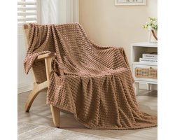 Fleece Plaid - Zacht, Warm en Pluizig - Bruin 150x200 cm