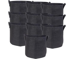 Fleece plantzak 20 liter - Plantenpot met draaghengsels voor tuin en kas - Aardappeltas 30 x 25 cm