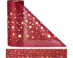 Fleece Tafelloper Bordeauxrood – 23 cm x 30 m, Elegante Tafelband van 100% Polyester voor Bruiloften, Verjaardagen en Feestelijke Tafeldecoratie