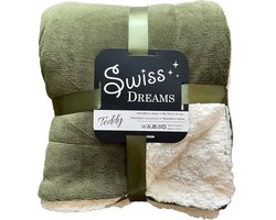 Fleece-Teddy Plaid 150x200 cm Olijf Groen