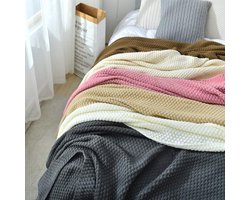 fleece werpdekens Reisformaat - Superzachte donzige warme stevige bedspreien voor bank Microfiber deken -Bruin_150 cm * 200 cm