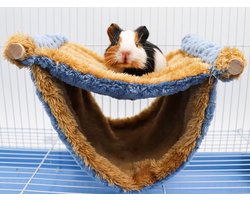 Fleece Winter Warme Rat Hangmat, Dubbellaags Hangende Vogels Nestbed met Warm Fleece, Vogelkooi Stand Baars, Hideaway Cave Bed Tent, Slaapbed Kooi Accessoires voor Rat Cavia Chinchilla