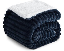 Fleecedeken voor tweepersoonsbed - zacht en warm - 1 stuk - blauw - flanel - 150 x 200 cm
