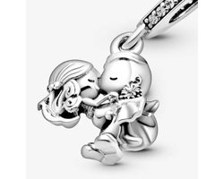 Fler® | 925 Sterling Zilver Bedel | Bruidegom | 925 Sterling Zilver | Zirkonia | Past op populaire bedel armbanden (standaard-3mm) | armbandbedel | Bride | Trouwen| Verloven | Bedels | Kerst cadeau | Sinterklaascadeau | Valentijnsdag kado