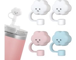 Flesdoppen - 4 Stuks - Stro deksel - rietjes hoes - Geschikt voor Stanley Cup accessoires