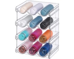 fleshouder set - 12 flessen - 28x37x20 cm - transparant
