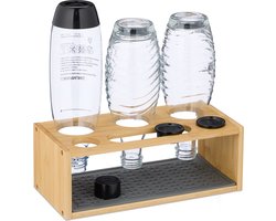 flessen droogrek - bamboe - voor 3 flessen - geschikt voor sodastream-flessen
