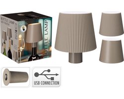 Flessen Lamp Taupe geribbeld .