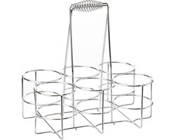Flessendrager 6 flessen verchroomd metaal Loop 31 x 31 x 21 cm zilver - Kela - Praktische en stijlvolle flessenhouder water bottle organizer